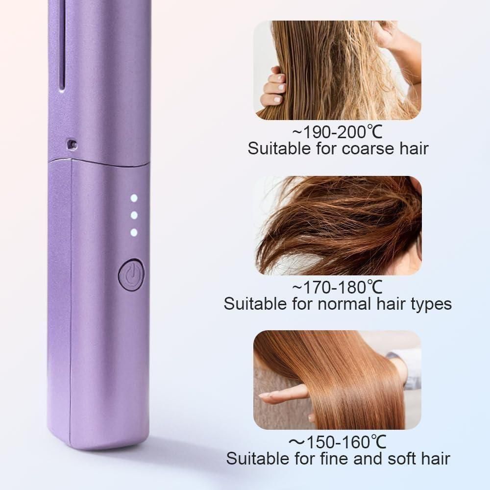 Meneflix Portable Mini Hair Straightener  Rechargeable Straightener
